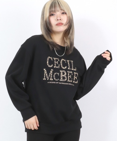 セール】CECIL McBEE（セシルマクビー）レオパード ロゴスウェット