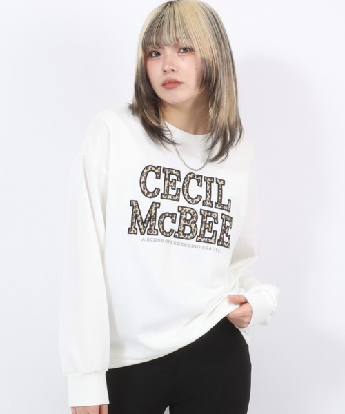 セール】CECIL McBEE（セシルマクビー）レオパード ロゴスウェット