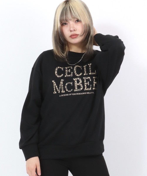 セール】CECIL McBEE（セシルマクビー）レオパード ロゴスウェット