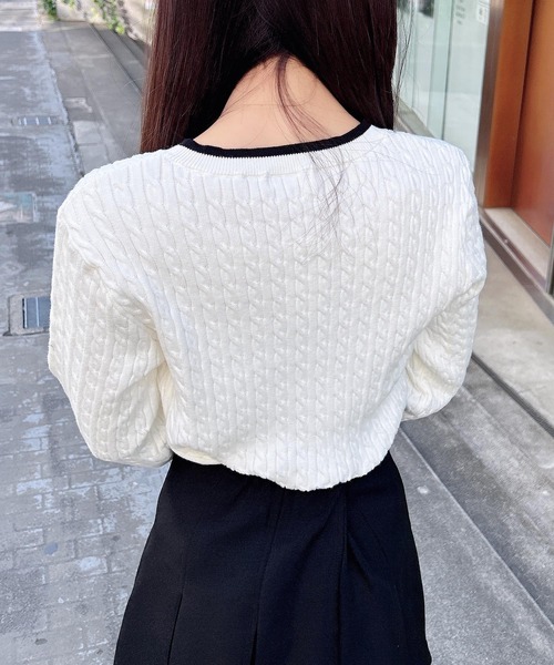 INGNI(イング)の「くま刺しゅうケーブルニット(ニット/セーター・レディース・その他/レッド系3/グレー×ホワイト/ホワイト×ブラック/ピンク系6/ネイビー系・M)」の11枚目の写真