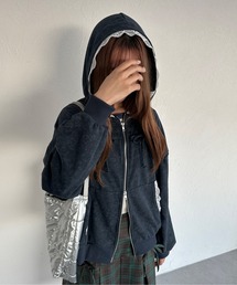 kutir（クティール）の「レースリボンダブルジップフーディ（パーカー）」