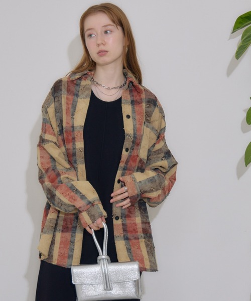 【セール】TRANOI. クラッシュチェックシャツ（シャツ/ブラウス）｜Paradise Picnic（パラダイスピクニック） 12,870円