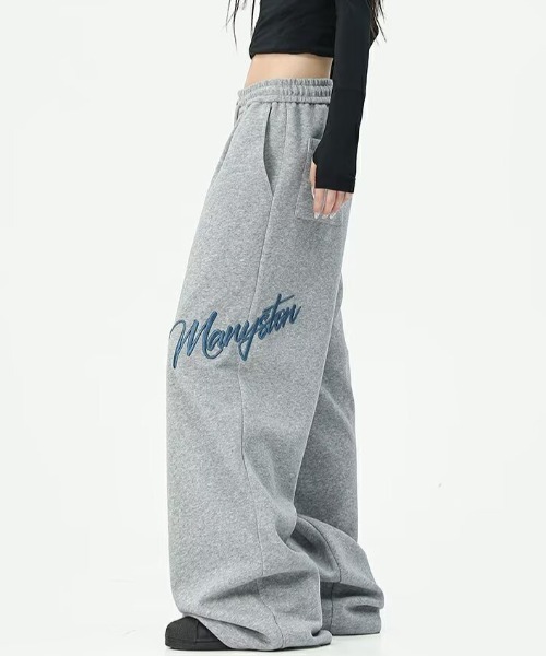 lilful（リルフル）の「サイド刺繍ロゴ ワイドスウェットパンツ（スウェットパンツ・レディース・ブラック/グレー・L/M）」の15枚目の写真