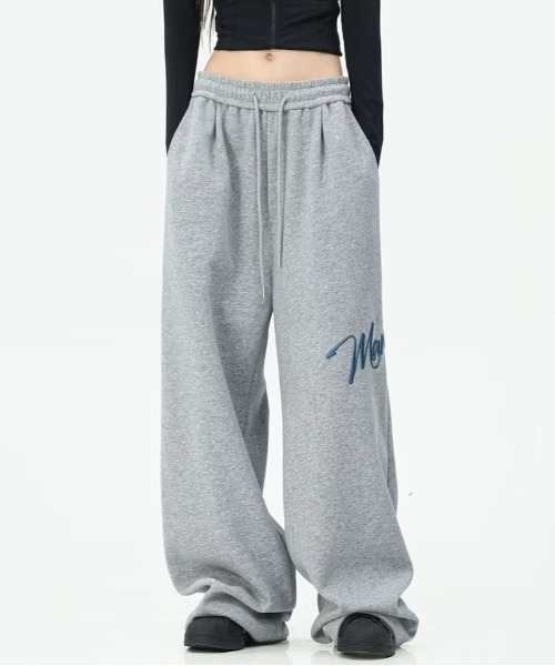 lilful（リルフル）の「サイド刺繍ロゴ ワイドスウェットパンツ（スウェットパンツ・レディース・ブラック/グレー・L/M）」の14枚目の写真