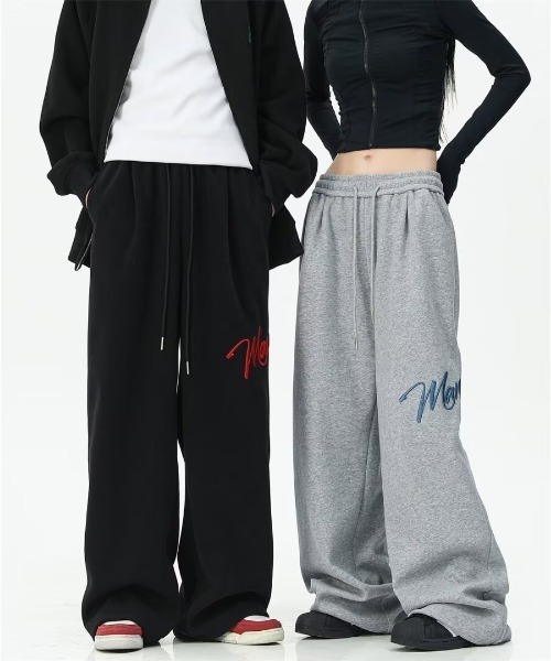 lilful（リルフル）の「サイド刺繍ロゴ ワイドスウェットパンツ（スウェットパンツ・レディース・ブラック/グレー・L/M）」の18枚目の写真