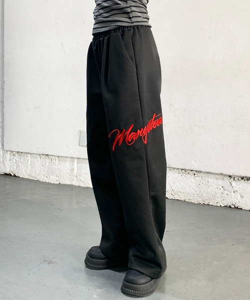 lilful（リルフル）の「サイド刺繍ロゴ ワイドスウェットパンツ（スウェットパンツ・レディース・ブラック/グレー・L/M）」の21枚目の写真