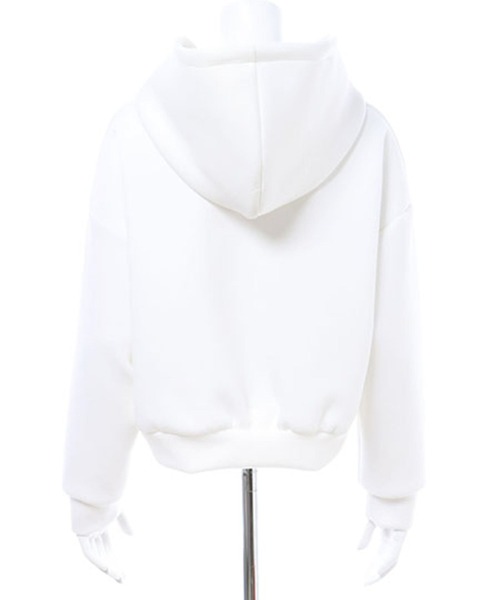 INGNI（イング）の「ダンボールジップショートパーカー（パーカー・レディース・オフホワイト/ブラック/グレー・M）」の5枚目の写真