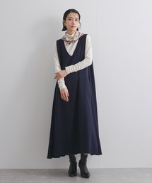 ketty（ケティ）の「梳毛調合繊ディープVネックフレアワンピース≪洗濯機で洗える≫（ワンピース）」