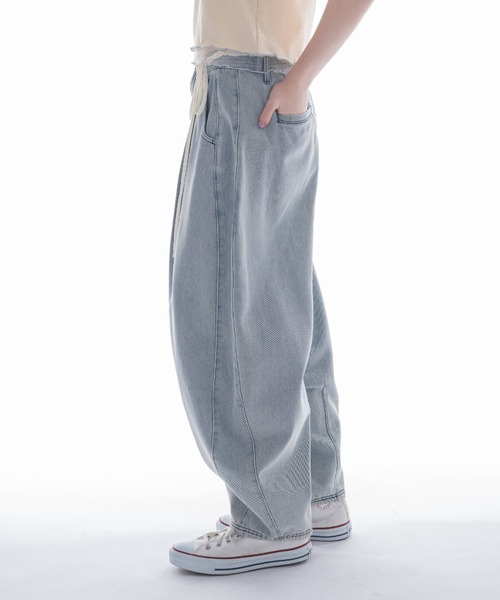 idem カーブデニムリボンパンツ curve denim ribbon pants / カーブデニムリボンパンツ（デニム