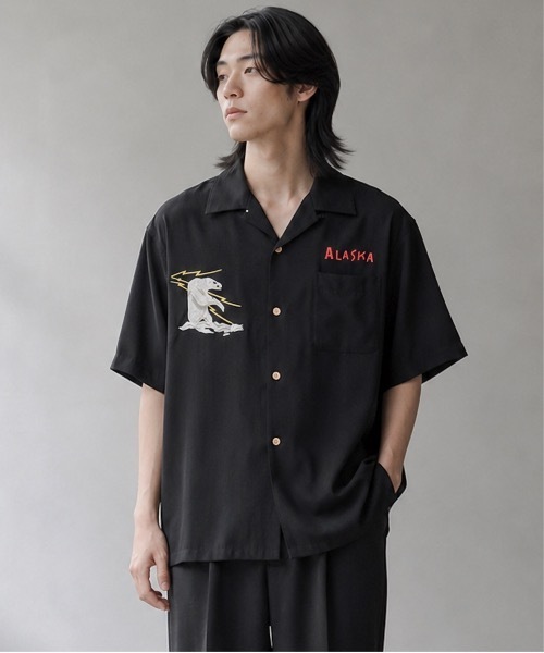 HOUSTON(ヒューストン)の「HOUSTON / SOUVENIR SHIRT(ALASKA) / 41183(シャツ/ブラウス・メンズ・ブラック/サックスブルー/ピンク・LARGE/X-LARGE)」の2枚目の写真