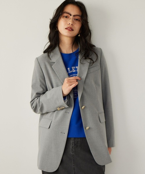 BARNYARDSTORM（バンヤードストーム）の「BARNYARDSTORM / ゴールドボタンジャケット（テーラードジャケット・レディース・ネイビー/グレー・S/M）」の3枚目の写真