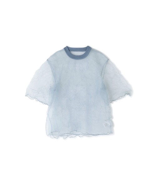 CHIGNON（シニヨン）の「(CHIGNON)チュールワッシャーTシャツ（Tシャツ/カットソー・レディース・ブルー/ブラウン・ONE SIZE）」の20枚目の写真