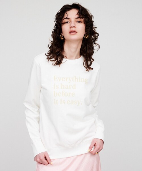 cloenc(クロエンス)の「【マシンウォッシュ】フロッキーロゴスウェット(スウェット・レディース・ピンク/ライトグレー/ホワイト・02)」の6枚目の写真