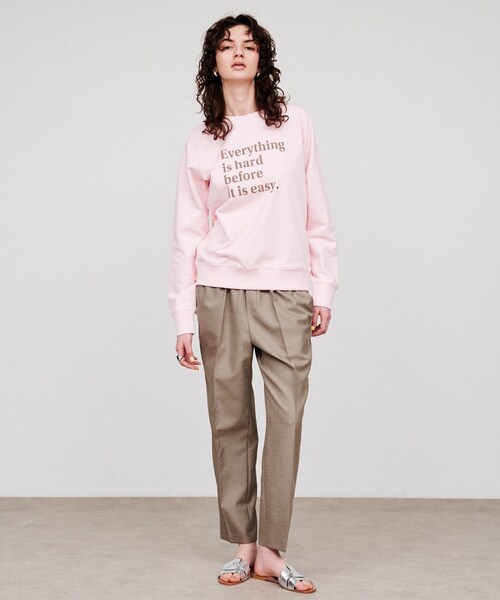 cloenc(クロエンス)の「【マシンウォッシュ】フロッキーロゴスウェット(スウェット・レディース・ピンク/ライトグレー/ホワイト・02)」の10枚目の写真