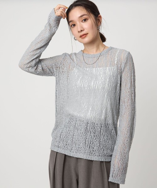 WEB限定】＜at ease＞レース プルオーバー カットソー（Tシャツ