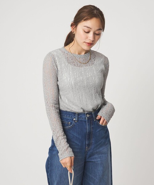 green label relaxing(グリーンレーベルリラクシング)の「【WEB限定】<at ease>レース プルオーバー カットソー(Tシャツ/カットソー・レディース・ホワイト/ブラック/グレー/ナチュラル/その他1/その他2・FREE)」の19枚目の写真