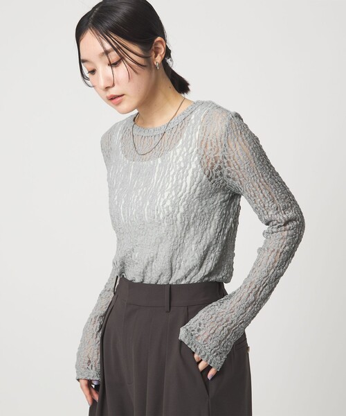green label relaxing(グリーンレーベルリラクシング)の「【WEB限定】<at ease>レース プルオーバー カットソー(Tシャツ/カットソー・レディース・ホワイト/ブラック/グレー/ナチュラル/その他1/その他2・FREE)」の22枚目の写真