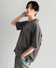 Classical Origin（クラシカルオリジン）の「【Classical Origin】「ハートを撃ち抜く。」コットン100％リップストップ素材オープンカラーシャツ／Cotton100%  Ripstop Open Collar Pullover Shirt（Tシャツ/カットソー）」