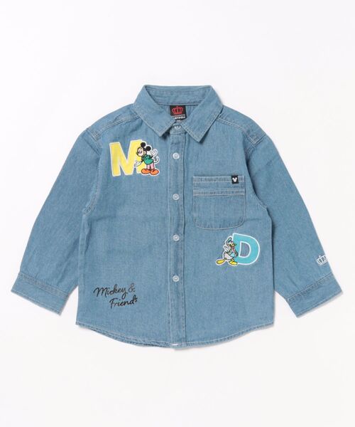親子お揃い ディズニー ワッペン デニムシャツ 0296K（シャツ/ブラウス