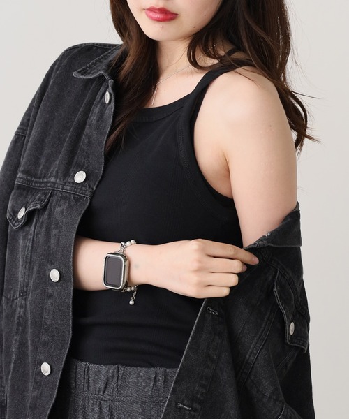 MILLER（ミラー）の「R.P.miller/ミラー Panel ribed camisole キャミソール（キャミソール・レディース・ミント/ホワイト×ブルー/グレー/ブラック/イエロー・FREE）」の3枚目の写真