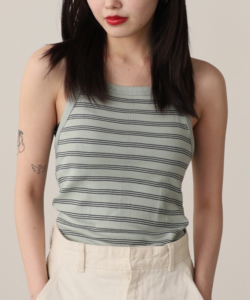 MILLER（ミラー）の「R.P.miller/ミラー Panel ribed camisole キャミソール（キャミソール・レディース・ミント/ホワイト×ブルー/グレー/ブラック/イエロー・FREE）」の16枚目の写真