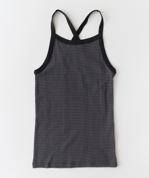 MILLER（ミラー）の「R.P.miller/ミラー Panel ribed camisole キャミソール（キャミソール・レディース・ミント/ホワイト×ブルー/グレー/ブラック/イエロー・FREE）」の6枚目の写真