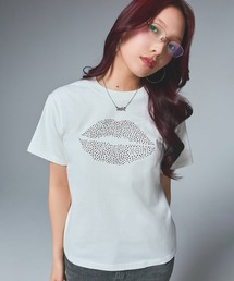 X-girl | RHINESTONE LIP S/S TEE(Tシャツ/カットソー)