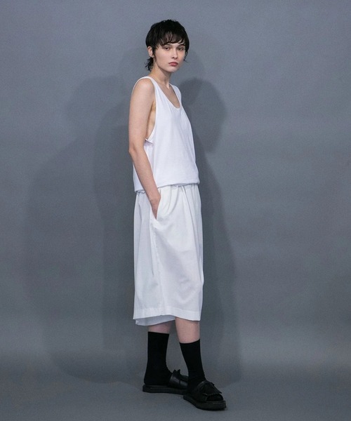 my beautiful landlet(マイビューティフルランドレット)の「【my beautiful landlet】 COHORUS RAMIE × SOLOTEX BACK WARP WIDE SHORT PANTS(その他パンツ・メンズ・チャコールグレー/ブラウン/ブラック・1/0)」の8枚目の写真