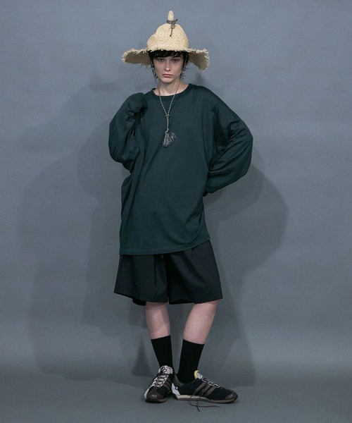 my beautiful landlet(マイビューティフルランドレット)の「【my beautiful landlet】 COHORUS RAMIE × SOLOTEX BACK WARP WIDE SHORT PANTS(その他パンツ・メンズ・チャコールグレー/ブラウン/ブラック・1/0)」の6枚目の写真