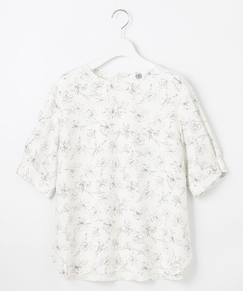 J.PRESS(ジェイプレス)の「【洗える】ラインフラワープリント ブラウス(シャツ/ブラウス・レディース・アイボリー系5/ネイビー系5・T13/T15)」の5枚目の写真