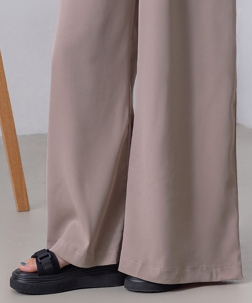 DAY CLOSET（デイ クローゼット）の「レディース きれいめワイドレッグオールインワンサロペット/オーバーオール（サロペット/オーバーオール・レディース・ブラック/ベージュ系その他・FREE）」の12枚目の写真