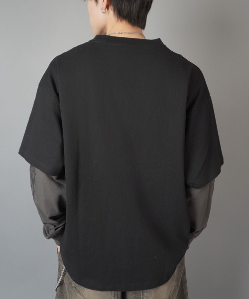 SPINNS（スピンズ）の「グランジフェイクレイヤード長袖ロンT/バタフライ（Tシャツ/カットソー・メンズ・ブラック系その他/ブラック系その他2/ホワイト×ブラック・ONESIZE）」の21枚目の写真