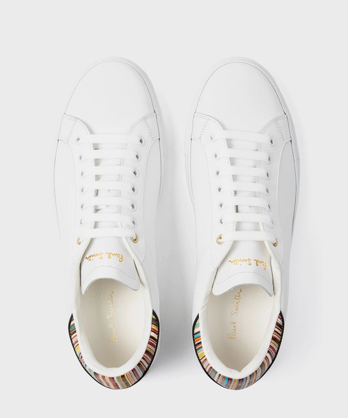 Paul Smith(ポールスミス)の「シグネチャーストライプ ヒール レザー スニーカー【150803 BECK】(スニーカー・メンズ・ホワイト/ブラック・MEDIUM/LARGE/X-LARGE/SMALL)」の4枚目の写真