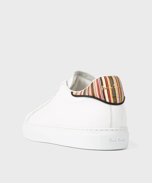 Paul Smith(ポールスミス)の「シグネチャーストライプ ヒール レザー スニーカー【150803 BECK】(スニーカー・メンズ・ホワイト/ブラック・MEDIUM/LARGE/X-LARGE/SMALL)」の5枚目の写真