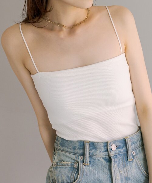 mystic（ミスティック）の「【3色展開◎】パット付きキャミソール2（キャミソール・レディース・オフホワイト/ブラック/ライトベージュ・FREE）」の4枚目の写真