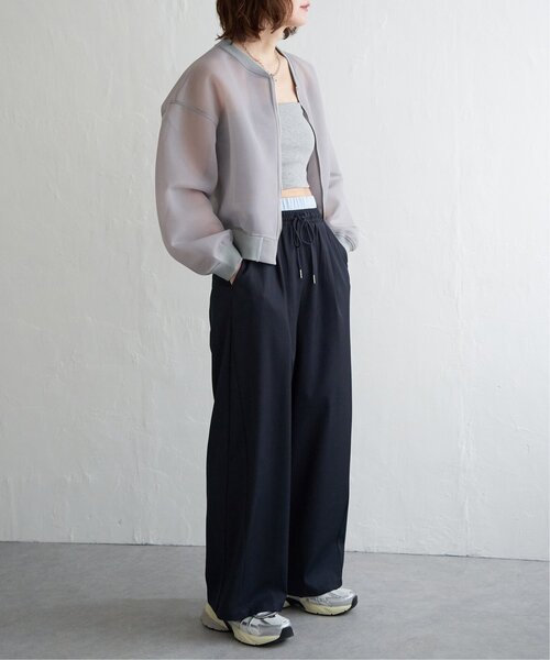 【CLASSY掲載】MIUMIU ガーメントダイ ギャバジン パンツ AMBIDEX Store △80/2強撚コットン ギャバゴムタックパンツ(F