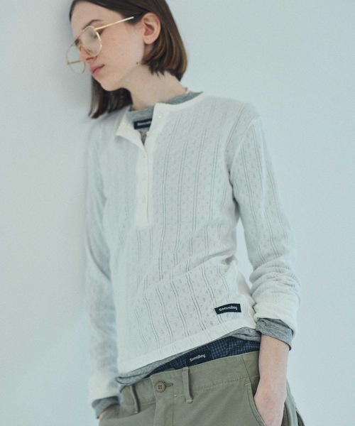 SEA HENRY NECK L/S TEE STONE ヘンリーネック SEABEES Pigment Henry Neck Thermal Gray Olive Black