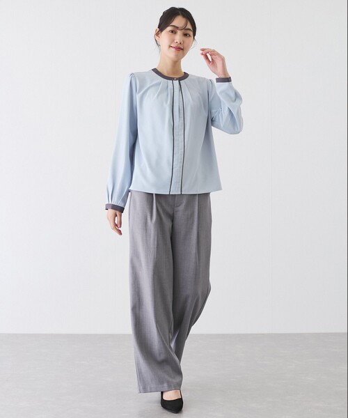 Jayro(ジャイロ)の「配色パイピングブラウス(シャツ/ブラウス・レディース・ホワイト系その他/ブルー/ネイビー・M)」の13枚目の写真