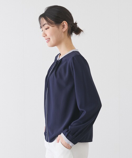 Jayro(ジャイロ)の「配色パイピングブラウス(シャツ/ブラウス・レディース・ホワイト系その他/ブルー/ネイビー・M)」の17枚目の写真