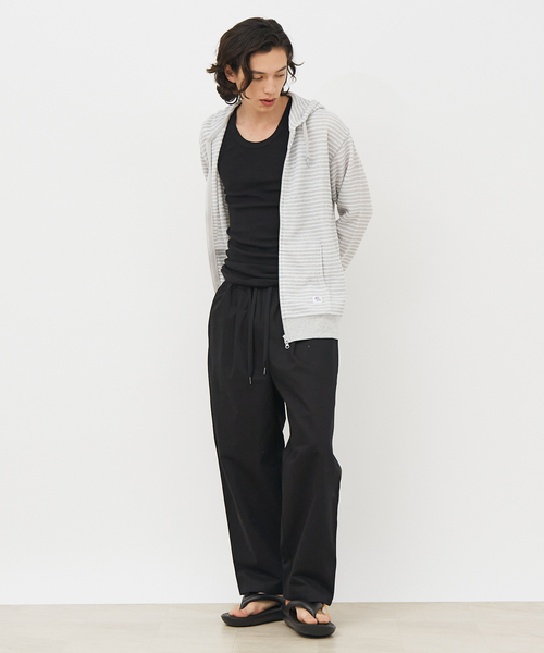 JEMORGAN(ジェーイーモーガン)の「【JEMORGAN LONG JOHNS/ジェーイーモーガンロングジョーンズ】軽量ボーダーワッフルジップパーカー JF604-12Sダブルジップ/ボーダー/パーカー【WEB限定】(パーカー・メンズ・ネイビー/オフホワイト/グレー・L/XL/M)」の8枚目の写真