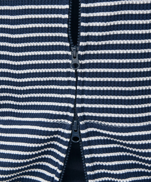 JEMORGAN(ジェーイーモーガン)の「【JEMORGAN LONG JOHNS/ジェーイーモーガンロングジョーンズ】軽量ボーダーワッフルジップパーカー JF604-12Sダブルジップ/ボーダー/パーカー【WEB限定】(パーカー・メンズ・ネイビー/オフホワイト/グレー・L/XL/M)」の10枚目の写真