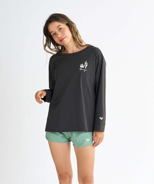 ROXY（ロキシー）の「PICNIC GINGHAM /ロキシー長袖ラッシュガード・サーフTシャツ・ウエストゴムボードショーツ・ブラトップ4点セット(水着)（水着・レディース・グリーン/ターコイズブルー/ブラック・SMALL/MEDIUM/LARGE）」の4枚目の写真