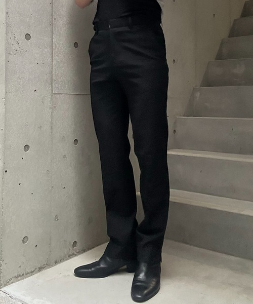 パンツ スラックス ロングレングスフレアスラックス ブラック ロングレングスフレアスラックス(スラックス)|Otte(オッテ