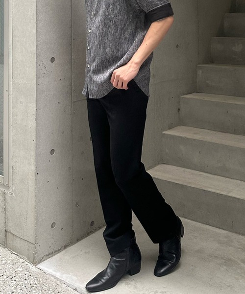 パンツ スラックス ロングレングスフレアスラックス ブラック ロングレングスフレアスラックス（スラックス）｜Otte（オッテ
