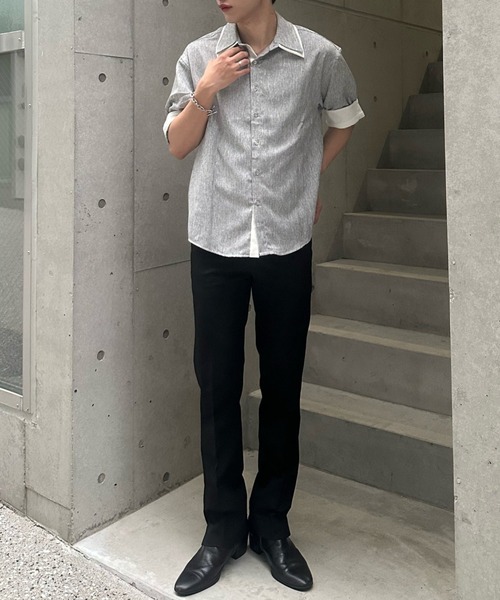 パンツ スラックス ロングレングスフレアスラックス ブラック ロングレングスフレアスラックス（スラックス）｜Otte（オッテ
