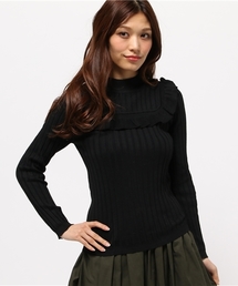 Ray BEAMS | ΠRay BEAMS / ヨーク フリル リフ゛ ハイネック ニット(ニット/セーター)