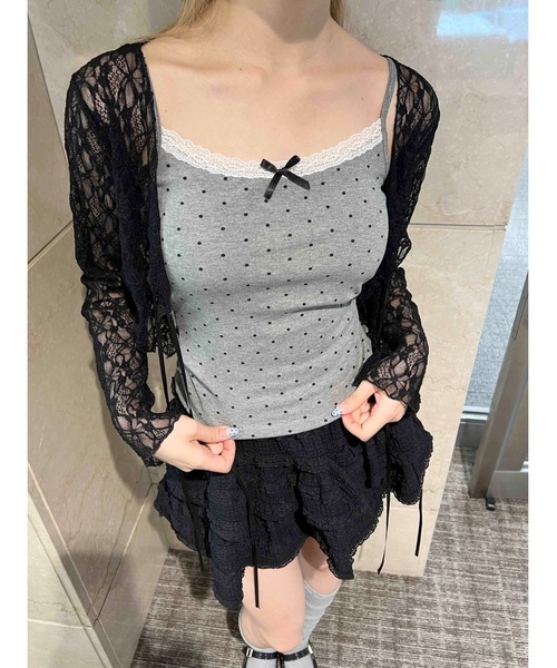 PHILLY（フィリー）の「【PHILLY】リボンポイントドットキャミソール（キャミソール・レディース・ホワイト/グレー/ブラック・FREE）」の12枚目の写真