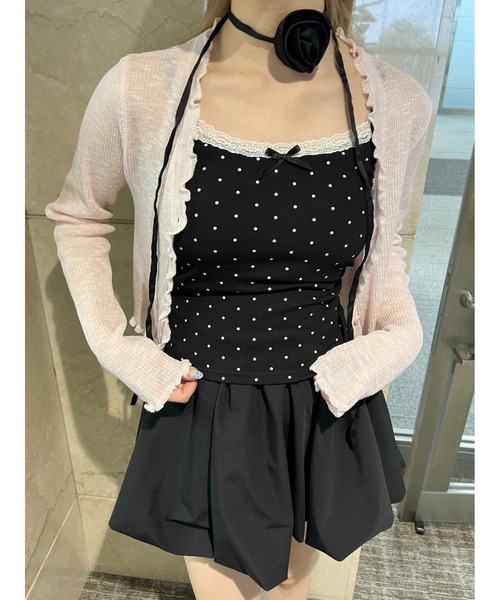 PHILLY（フィリー）の「【PHILLY】リボンポイントドットキャミソール（キャミソール・レディース・ホワイト/グレー/ブラック・FREE）」の7枚目の写真