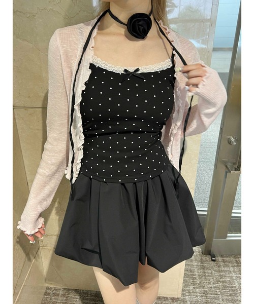 PHILLY（フィリー）の「【PHILLY】リボンポイントドットキャミソール（キャミソール・レディース・ホワイト/グレー/ブラック・FREE）」の9枚目の写真