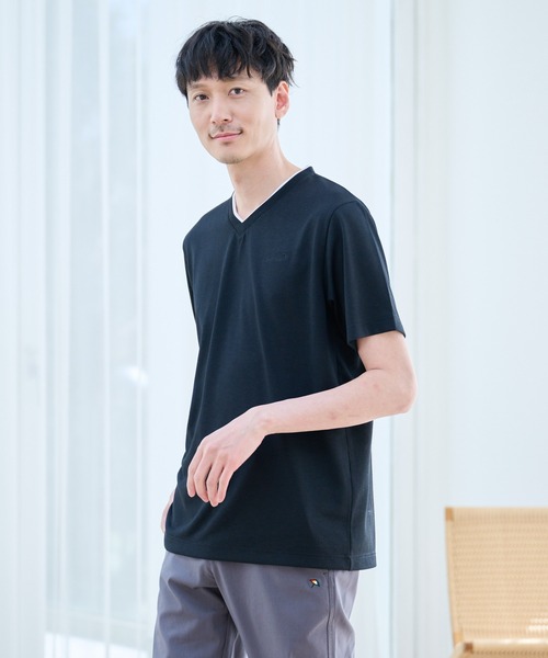 Arnold Palmer(アーノルドパーマー)の「リネンタッチ Vネック Tシャツ(Tシャツ/カットソー・メンズ・ホワイト/グレイッシュベージュ/ブラック・L/M/LL)」の20枚目の写真